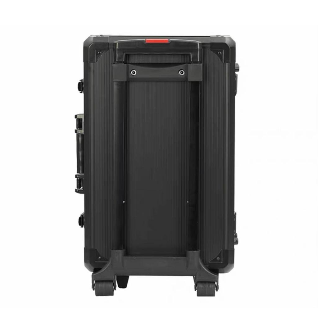 Model 00 Handheld Texas Hold'em Chip Case with 10 Black Chips, Code K300, Thickened Aluminum Alloy, Pull Rod Design.