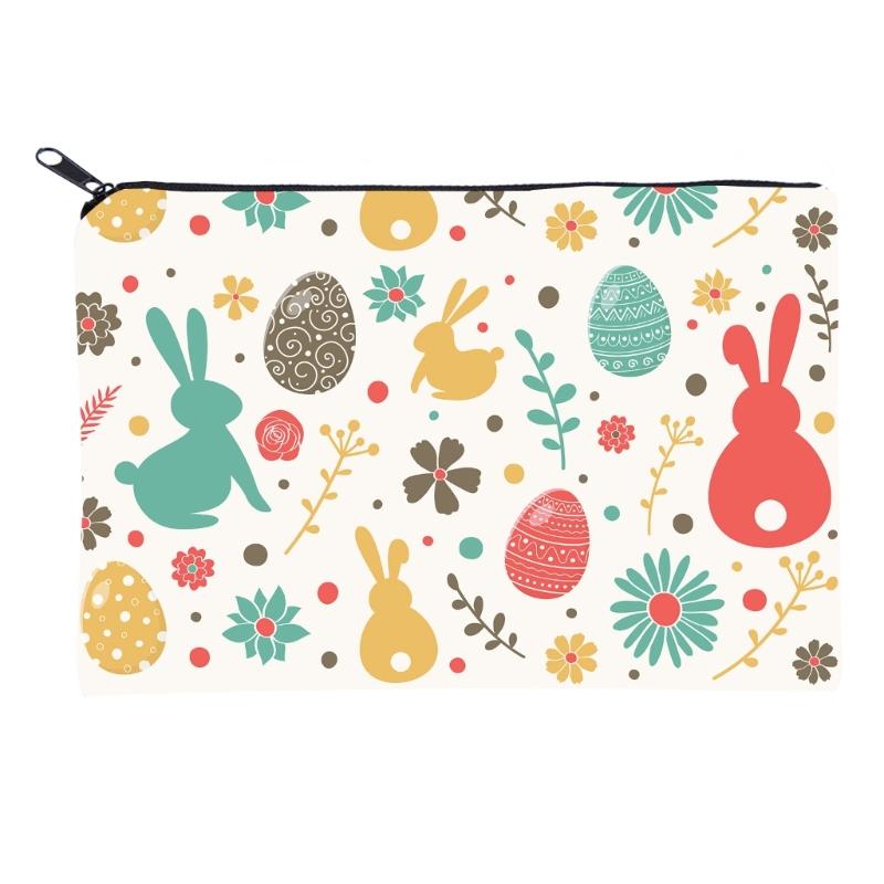 Easter Rabbit Toiletry Bag with Rabbit Pattern Makeup Bag Large Capacity Cosmetics Storage Bag Gift for Girl Women