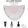 Starke Nagellampe zum Aushärten aller Gel-Nagellacke, Nageltrockner mit großen 66 LEDs, LCD Smart Nageltrockner Werkzeuge