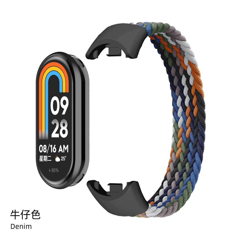 Pletený řemínek pro Xiaomi Mi Band 9 8 Elastický nylonový náramek na hodinky Correa Náhradní poutko pro Xiomi Miband 9 8 Příslušenství