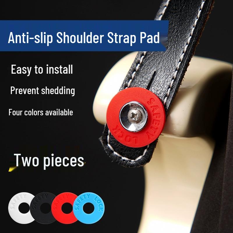 Guitar Bass Bakelite Anti-Slip Lock Buckle with Silicone Safety Gasket Accessories 1 Red Rubber Buckle