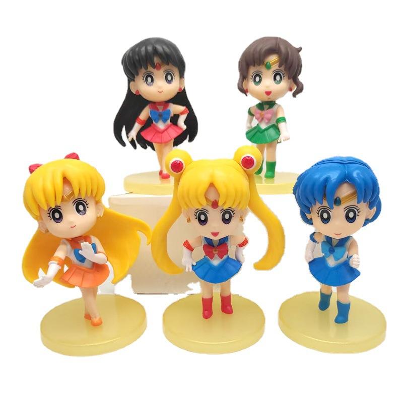 

5 шт. Аниме Фигурка Сейлор Мун Мультяшные Figuarts Меркурий Марс Юпитер Венера Игрушки Для Девочек Модель Подарок Куклы Статичная Кукла мини Безопасно для Детей Развлекательные No box