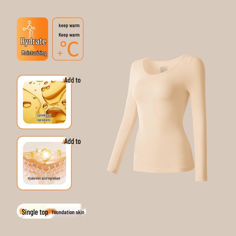 Plus Size 200 Jin Warm Top and Long Johns Set with Hyaluronic Acid for Women