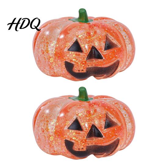 Glitter Stress Toy 1/2/3Pcs Halloween Pumpkin Head Ball, Anxiety Relief Spooky Toy, Stretchy Orange Sensory Healing Ball