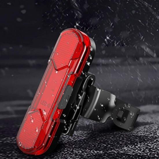 2x LED USB Rechargeable Bike Tail Light Bicycle Safety Cycling Warning Rear Lamp Red
