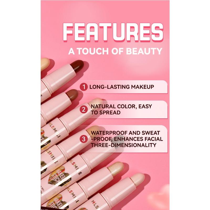 MLSMILE 8-color Highlight Stick Face Brightening Sleeper Silkworm Pen Three-dimensional Face Contour Shadow Stick