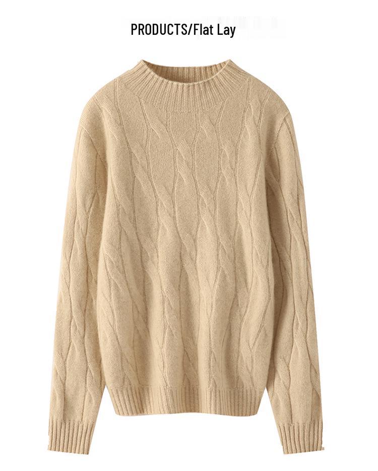 2026 Autumn/Winter Women's Slim Fit Half-High Neck Pure Wool Knitwear