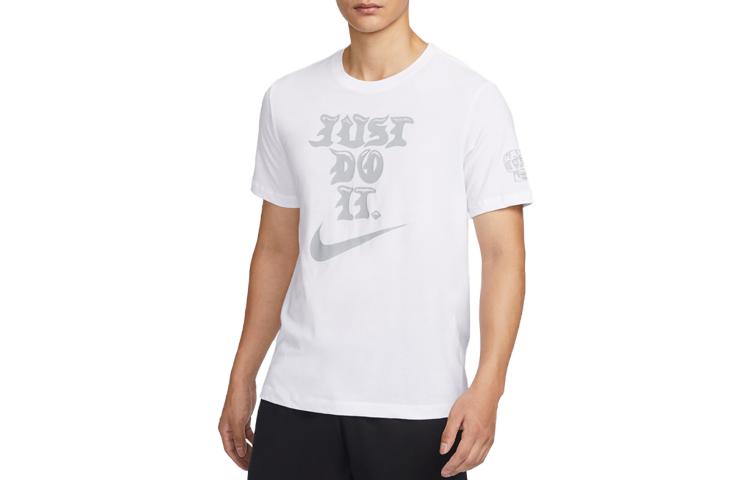 

Nike T Shirts Men s White Crew Neck Moderate Straight Fit FJ2402-100 XXL