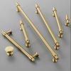 Solid Brass Furniture Handles and Knobs Multi Sizes T Bar Dresser Wardrobe Pulls Luxury Cabinet Hardware Kitchen Accessories