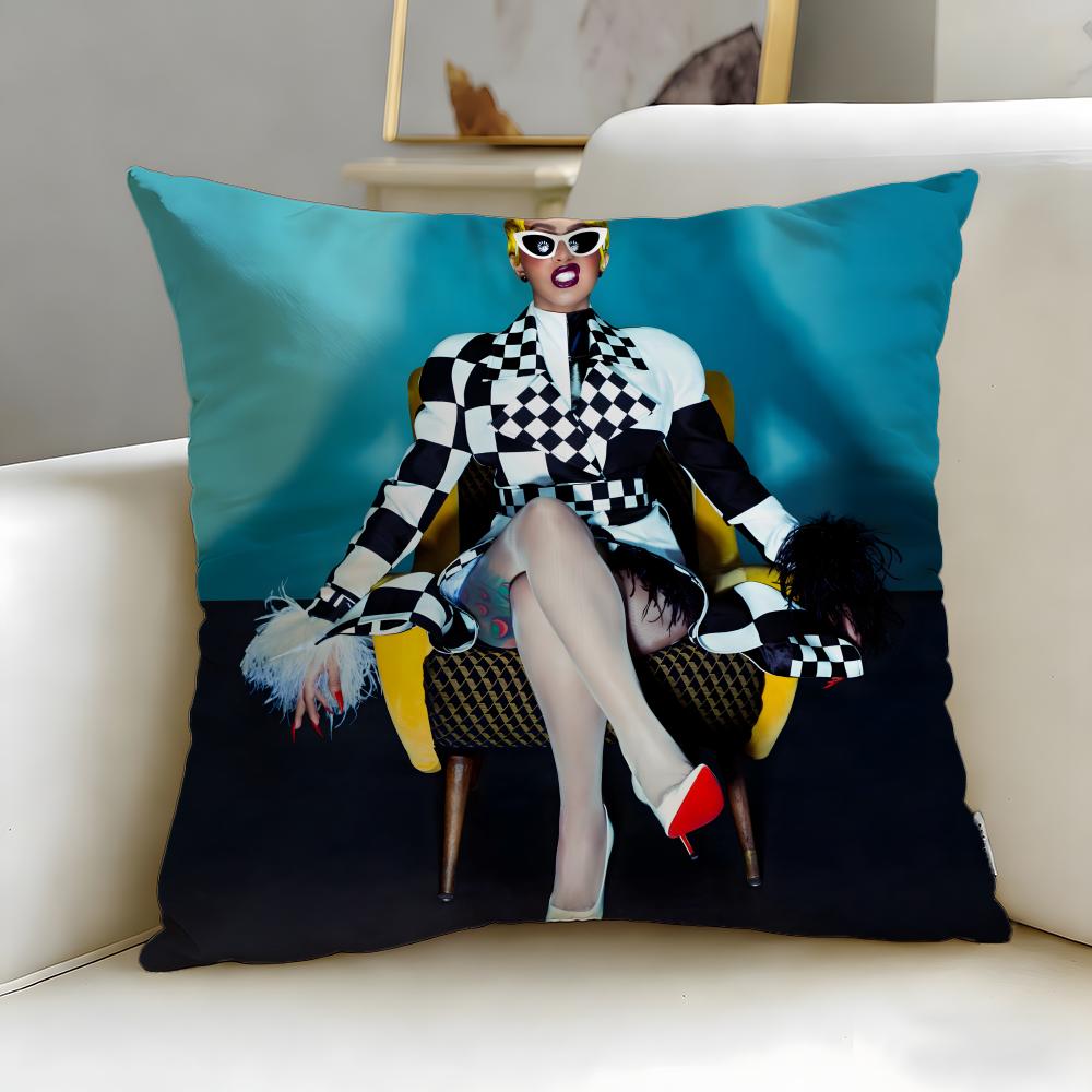 rap artist Cardi B Cushion Cover Soft EasyWash Pillow Case Versatile for Couch Bed Travel and Office