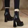 Retro Dámské kotníkové boty na platformě s vysokým podpatkem a špičatou špičkou Podzim a zima 2025 Nové Dámské Blokové podpatky, které nezatěžují nohy