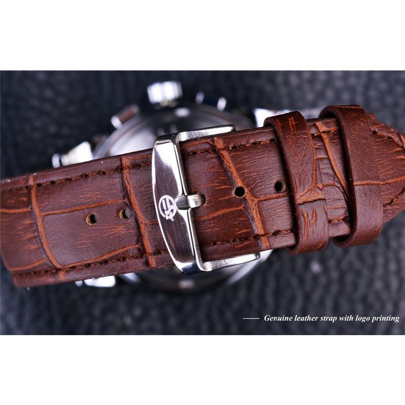 Forsining Herremote Fritid Multifunksjonell Shanghai-bevegelse Automatisk mekanisk klokke GMT912-2-A