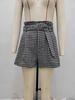 European & American Houndstooth High-Waist Belted Slimming Women's Autumn/Winter Shorts