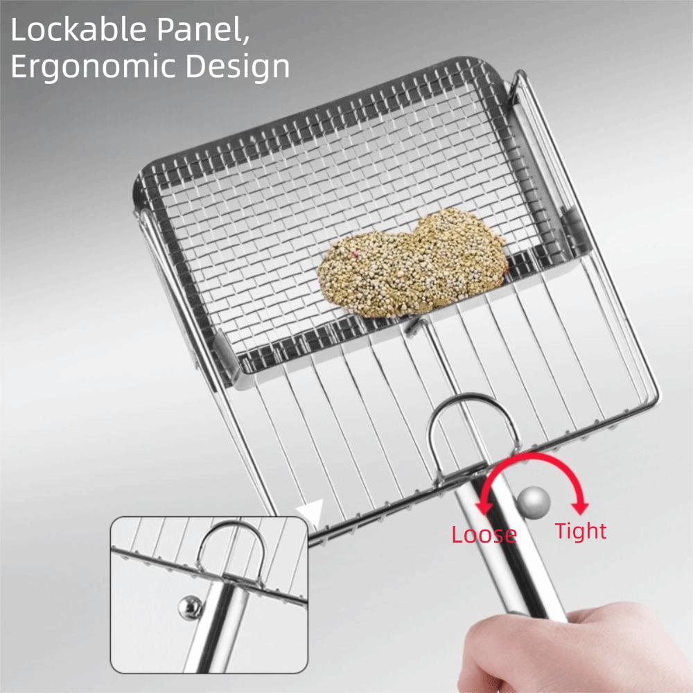 Stainless Steel Cat Litter Shovel Push-pull Design Pet Waste Picker Cat Poop Scooper  Pet Supplies