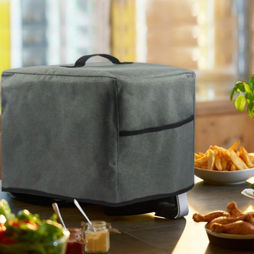 Air Fryer støvdeksel med håndtak Oppbevaringslommer Gjenbrukbare vanntett nylon små apparater Støvdeksel Vaskbart støvdeksel Passer