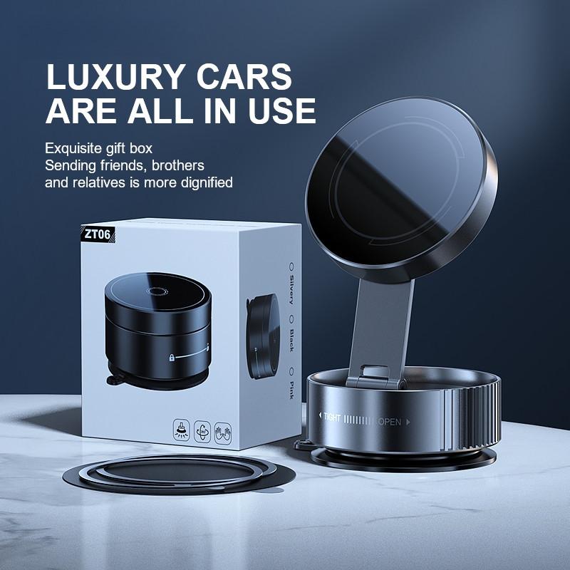 Intelligent 360 ° Rotatable Vacuum Car Phone Holder Foldable Magnetic Vacuum Adsorption Car Bracket Universal Folding Holder