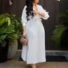 European & American Women's Solid Color Plus Size Dress with Belt