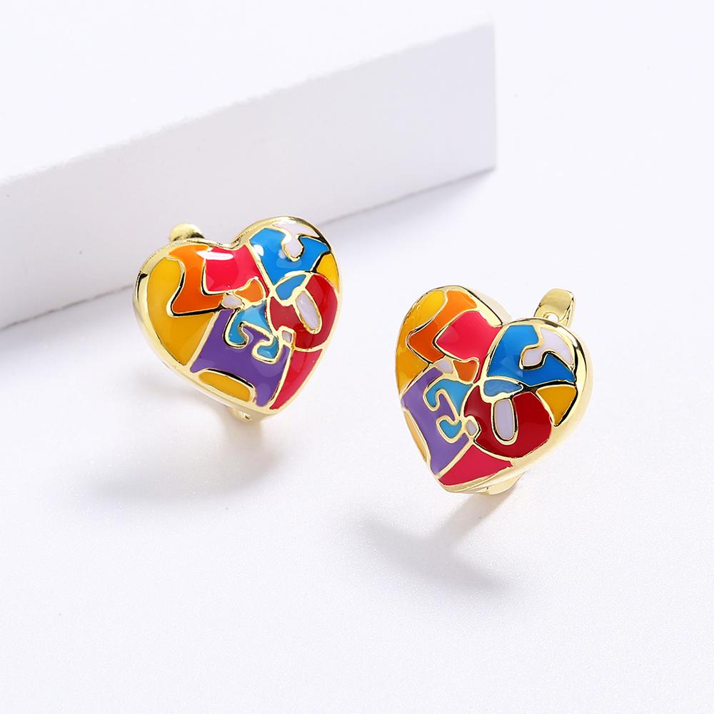 

Новейшая Модная Цветная Сердечко Формы Серьга 925 Для Женщин Форма Сердца День Рождения Вечеринка Помолвочное Украшение Подарок