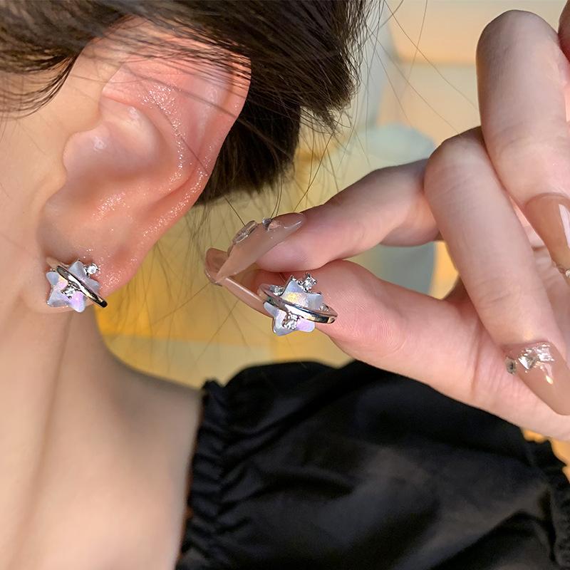 

New Arrivals Niche Advanced Feeling Gradient Blue Crystal Love Bow Earrings For Women 1 pair