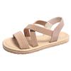 Women's Plus Size Roman Style Sandals - Summer 2025 Fashion with Imitation Hemp Rope Sole