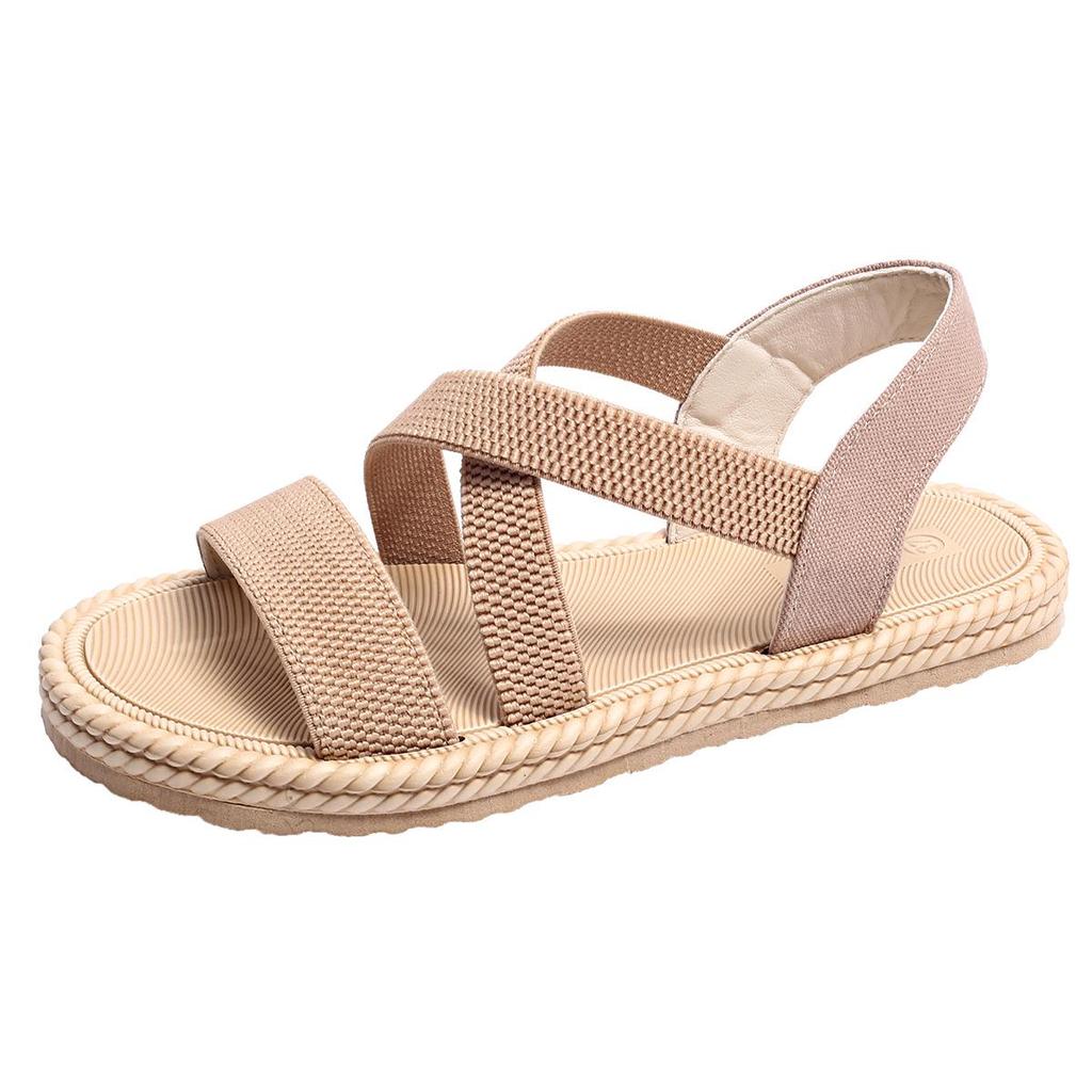 Women's Plus Size Roman Style Sandals - Summer 2025 Fashion with Imitation Hemp Rope Sole