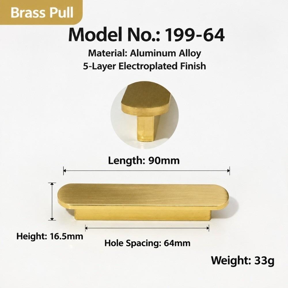 Aluminum Alloy Door Handles Gold Brushed Drawer Knobs Modern Cabinet Pulls Furniture Hardware