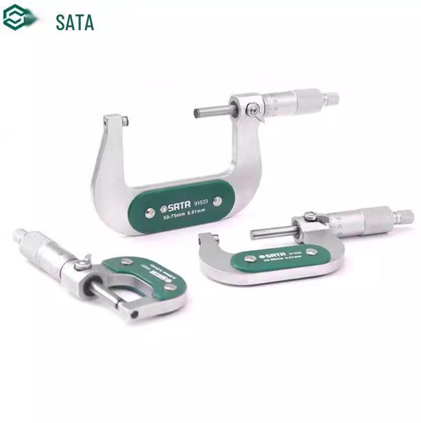 Sata Outer Diameter Micrometer Caliper Set 0-25mm & 25-50mm (Models: 91531, 91532, 91533) Outer Diameter Caliper