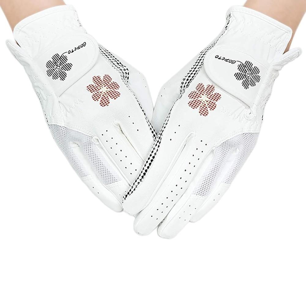 

A Pair Breathable Golf Gloves Anti-slip Golf Accessories Premium Ladies Golf Gloves for All Weather 22 білий