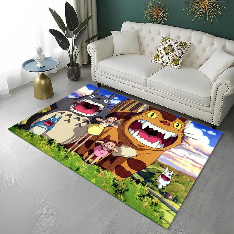 Classic T-Totoro Cartoon Cute Carpet Rug for Playroom Bedroom Living Room Sofa Home Decor,kid Area Rug Non-slip Floor Mat Gift