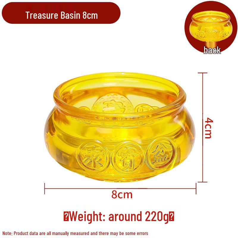 Crystal Treasure Bowl: Glazed Wealth Attraction Decoration for Living Room, Entryway, Shop Opening, and Housewarming Gift