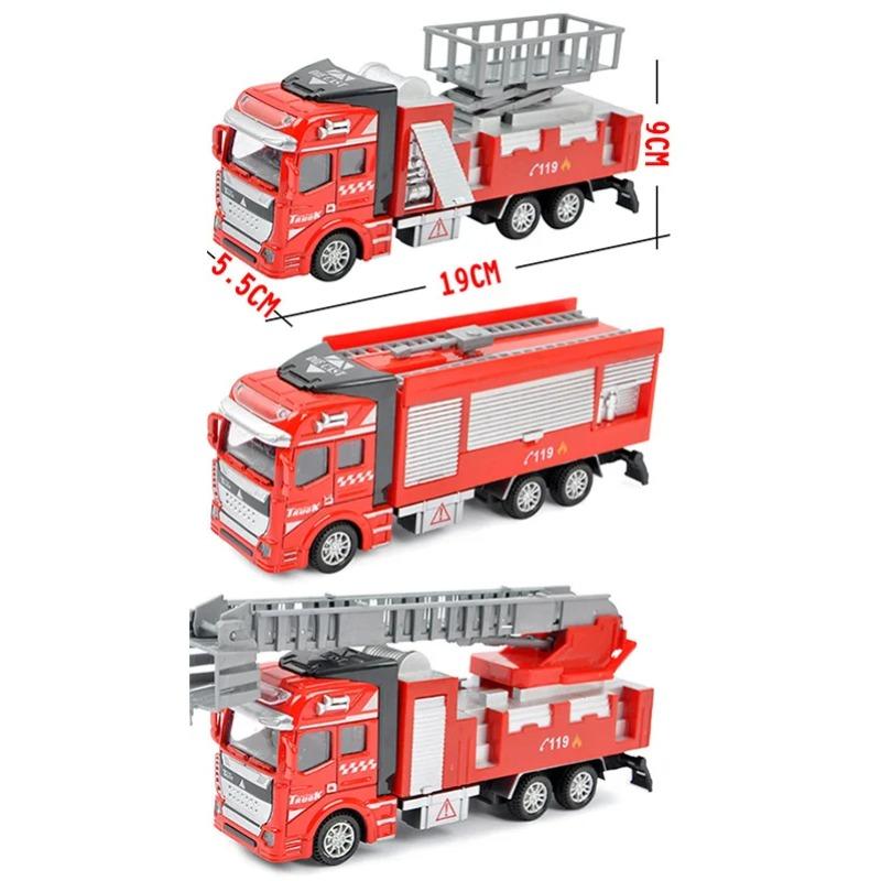 164 /48/42 Model Toy Vehicle Alloy Diecast Engineering Lift Rescue Fire Truck Series Toy Car Pull Back Car Children Gifts B98-1