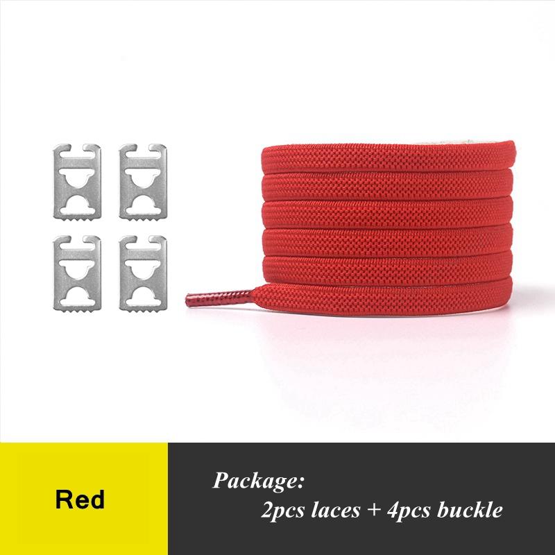 No Tie Shoelaces with Elastic and Stainless Steel Anchors Flat Shoe Laces For Sneakers Tieless Shoelace For All Adult Kid Shoes