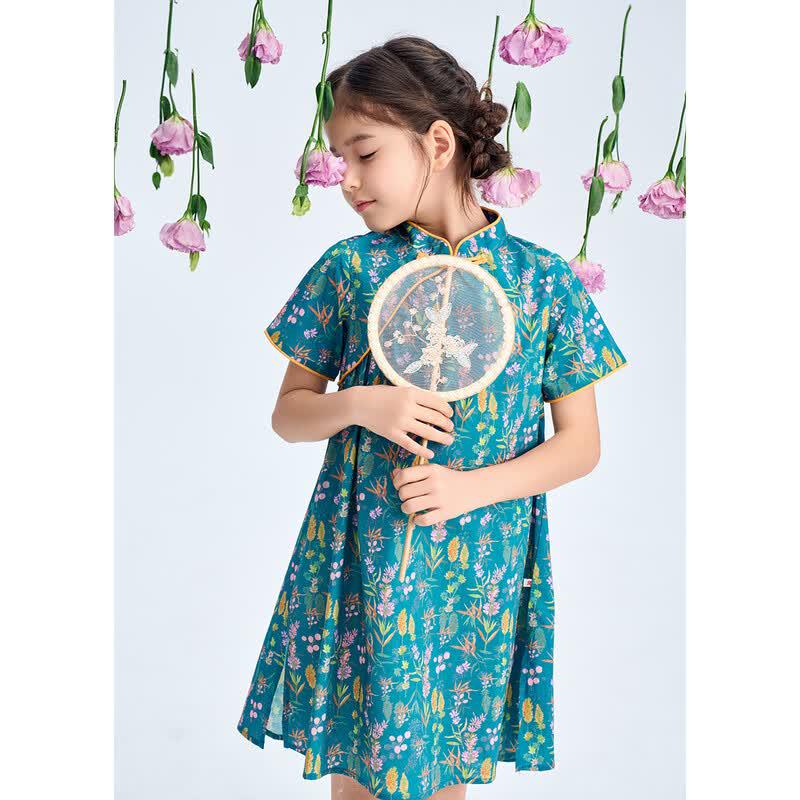 Montagut 2026 New Summer Girls' Sweet Floral Midi Dress