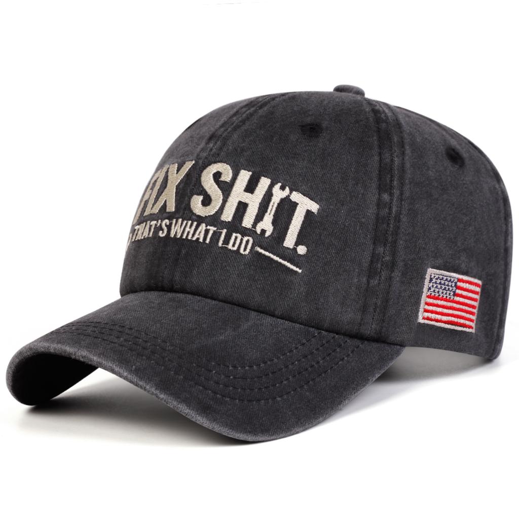 Unisex Ik Fix Shit Borduurwerk Gewassen Baseballpetten Lente Herfst Buiten Verstelbaar Casual Petten Zonbescherming Pet Sportpet