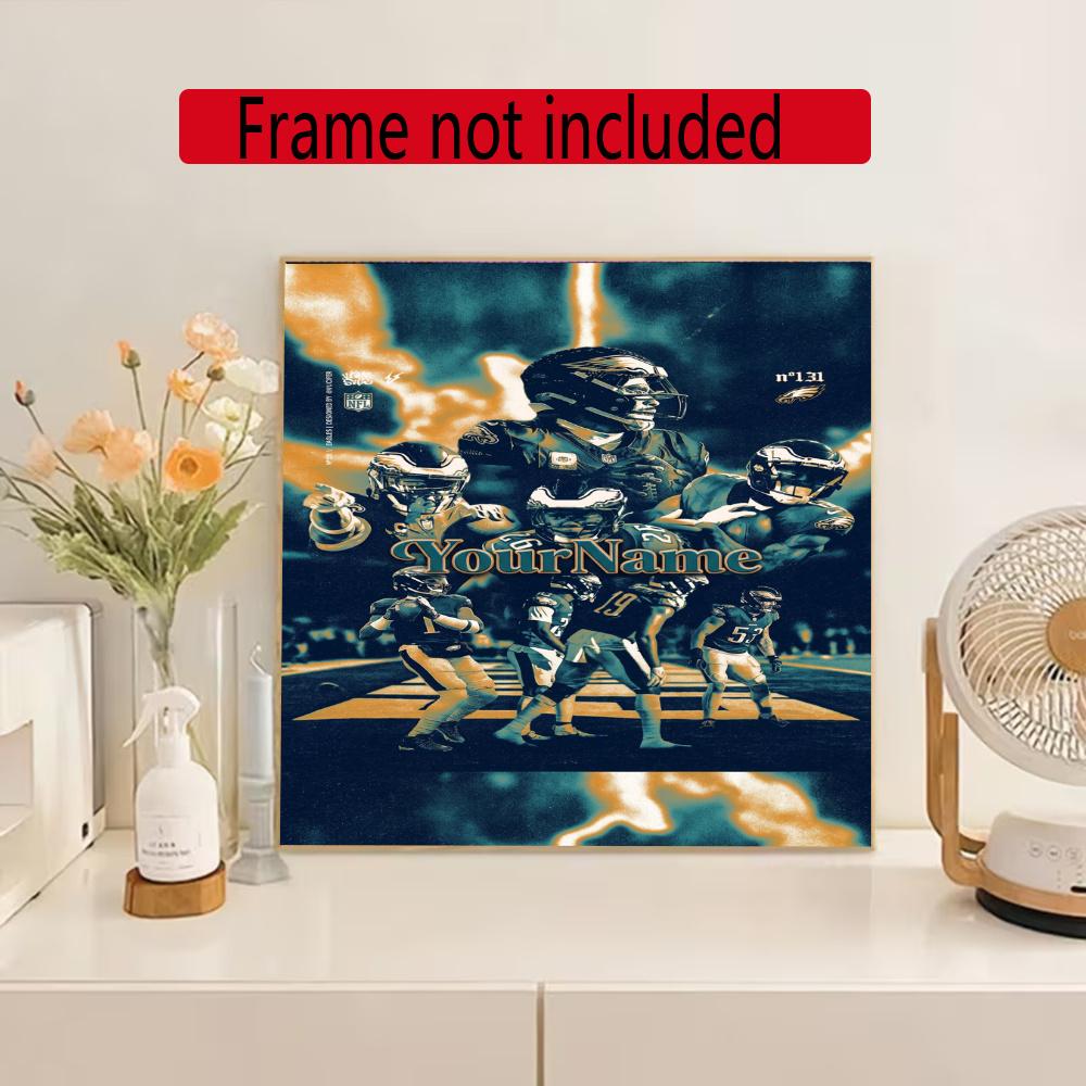 Philadelphia Eagles Personalized Name Diamond Paintings Mosaic Wall Round Diamond Art Painting Kits Embroidery Crystal Accessories Frameless