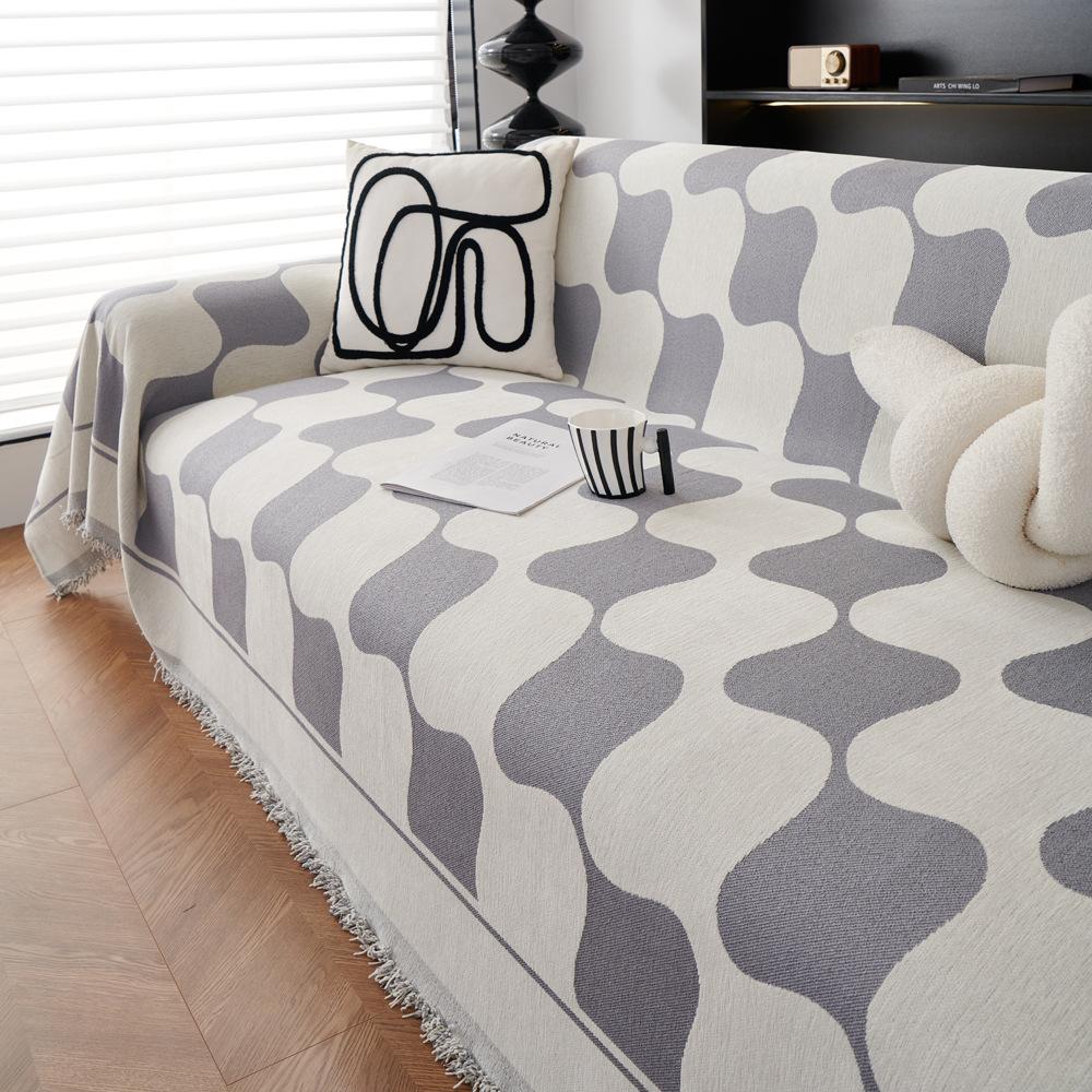 Chenilowa narzuta na sofę, pokrowiec na sofę, mata antypoślizgowa all-inclusive, odporna na zarysowania, uniwersalna, pełna osłona, poduszka na sofę