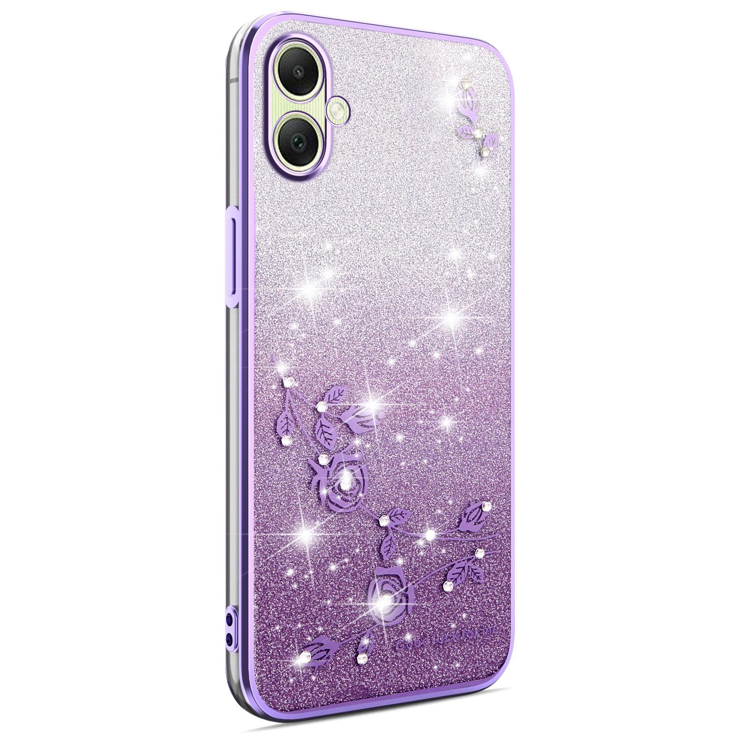 

KADEM Чехол для Samsung Galaxy A06 4G Цветок ТПУ Гибкий Градиентный Чехол для Телефона Purple