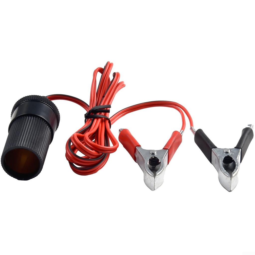 Portable 12V Car Socket Adapter with Battery Clamp Convert 12V Accessories