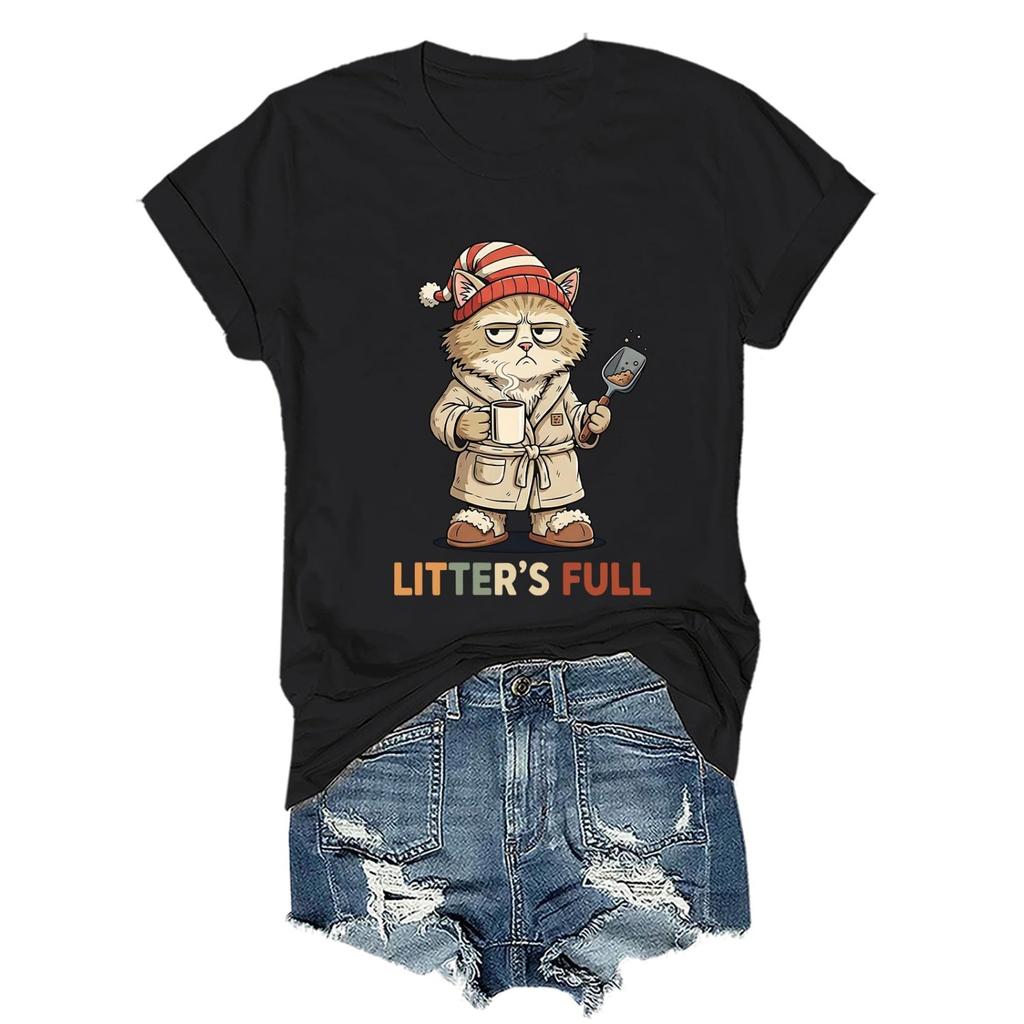 Camiseta unisex de moda para mujer y hombre con estampado, cuello redondo y manga corta