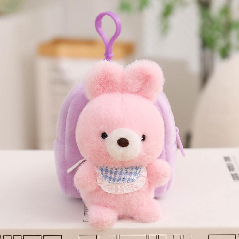 79Cm Kawaii Animal Plush Coin Purse Detachable Clip Cat Dog Bear Bunny Fox Sheep Stuffed Keychain Kids Birthday Gift Boys Girls