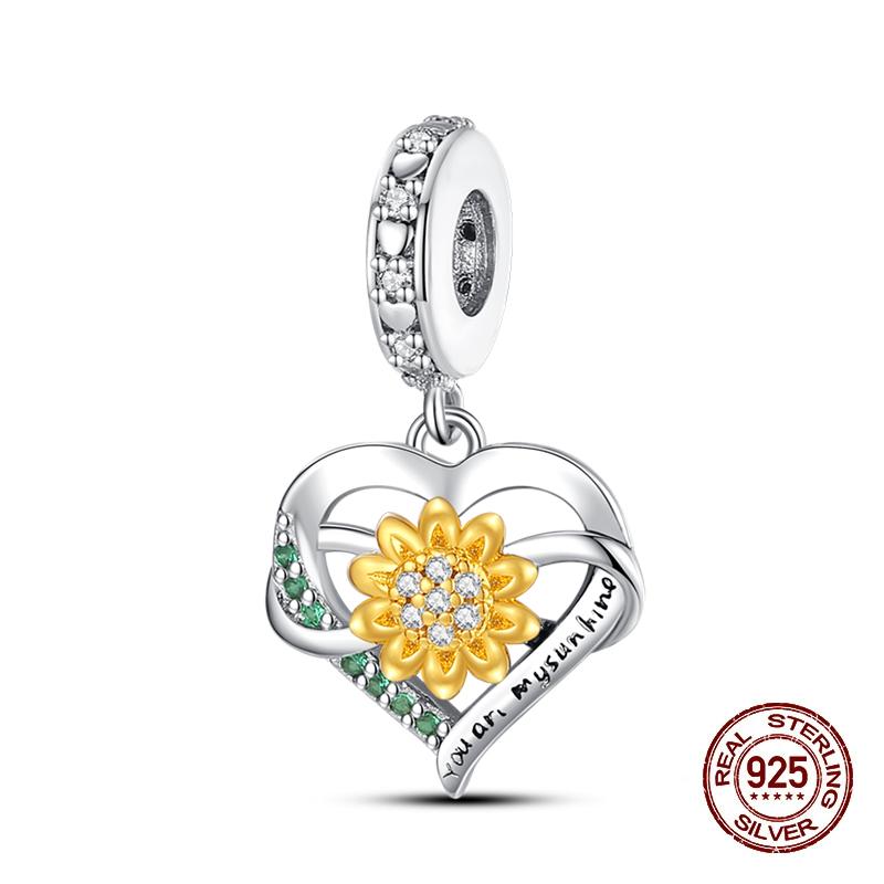 Nuovi Charm Solari in Rame Girasole Sistema Solare Perline Adatti per Braccialetti da 3 mm Originali Gioielli Fai da Te Raffinati Regalo di Compleanno