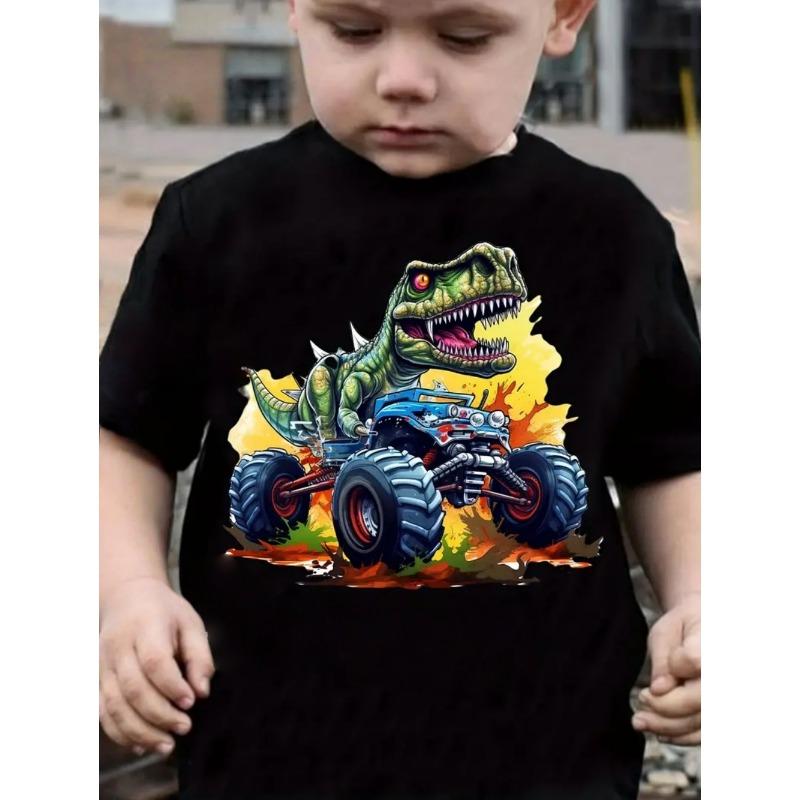 Children's T-Shirt Dinosaur Pattern Boys Clothes Casual O-Neck T-Shirt for a Boy Street Trendy Fashion Tops Children's Clothing
