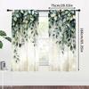 2PCS Digital Printed Curtains with Green Eucalyptus Design, Stylish Window Drapes for Living Room Bedroom Home Decoration