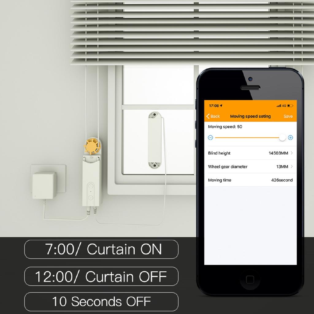 NEW Smart DIY Motorized Chain Roller Blinds Shade Shutter Drive Motor Powered By Solar Panel and Charger Bluetooth APP Control