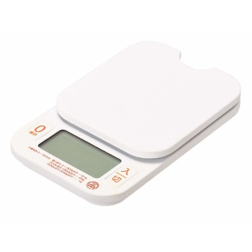 PEARL METAL Digital Kitchen Scale, 2.0 Kg Capacity, 0.1 G Increments, HAKARI D-6468, White