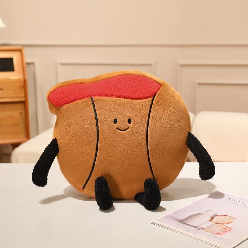 Cartoon Featherball Plush Cushion With Embroidered Design For Home And Office Lounge Decor