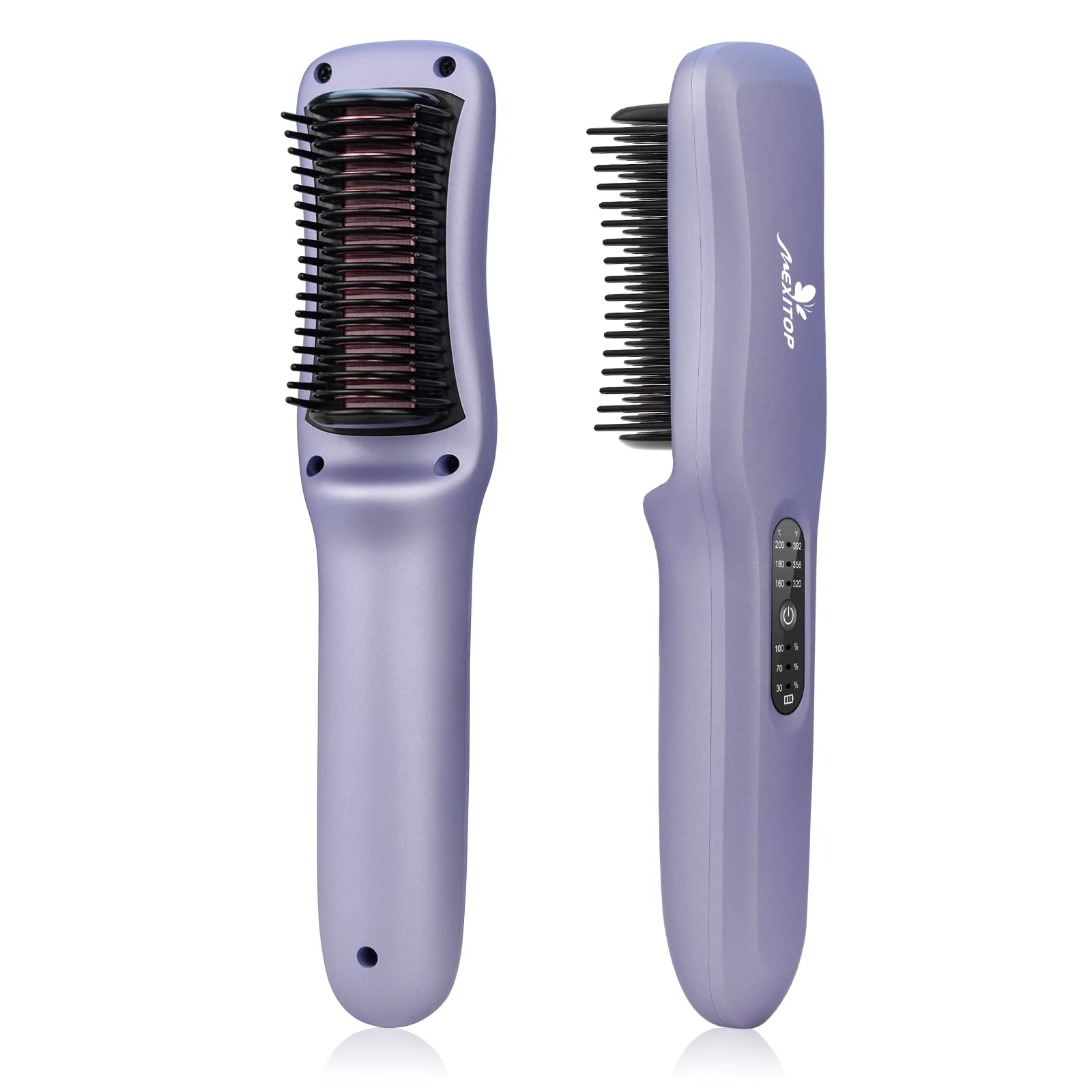 

MEXITOP Cordless Hair USB Hair Rechargeable Hair Hair Styling Iron Cordless Heat Hair Rapid 3 Temperature Compact and for Day Birthday Gift Brush,