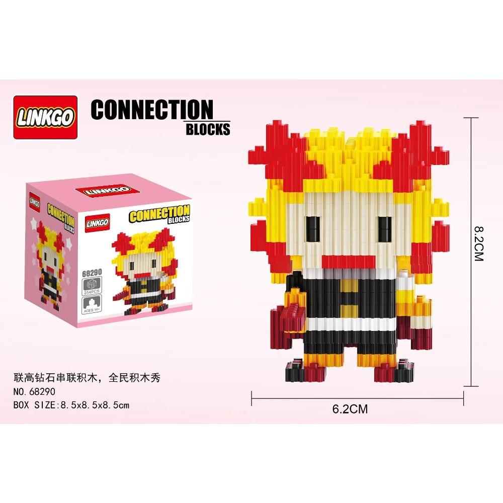 Linkgo Anime Connection Stavebnice Goku Luffy Demon Slayer Nezuko Stitch Pikachu Sasuke 3D Model Mini Cihlová Figurka Hračky