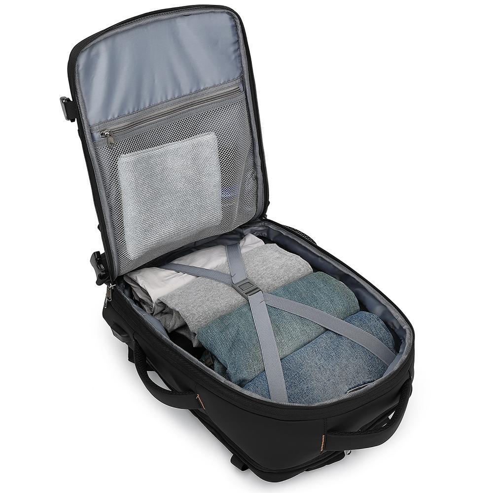 Eaqual To 20 Inch Suitcase 38 L Expandable Portable Men Backpack Large-capacity For 17/17.3 Inch Laptop, USB Charging,180° Open