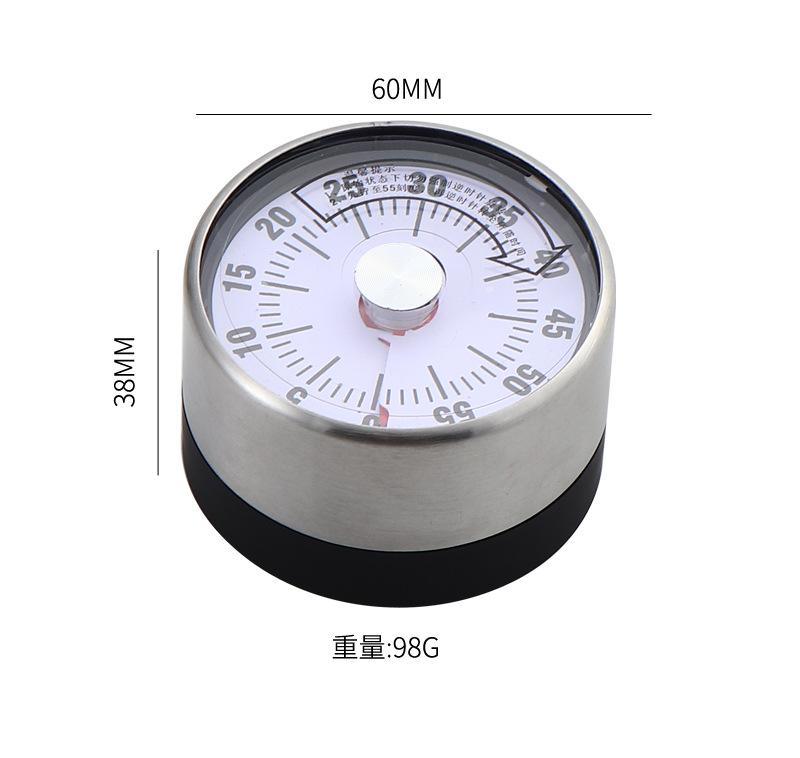 Stainless Steel Timer Kitchen Visual Mechanical Timer with Magnetic Baking Alarm Clock Countdown Reminder XH